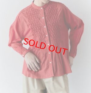 画像6: douxbleu　ハンドスモッキング刺繍シャツ　40；レッド　サイズ；FREE (6)