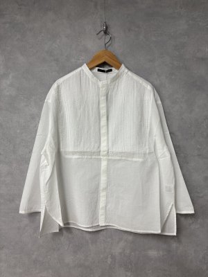 画像1: ヴァンブラン vent blanc　　コットンローンピンタックシャツブラウス　OFFWHITE　サイズ；F　 (1)