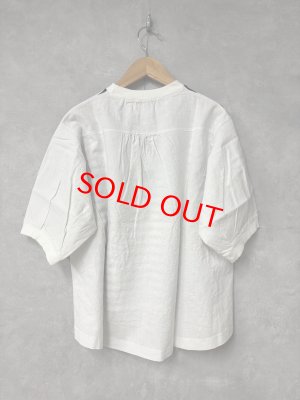 画像4: ヴァンブラン vent blanc　　10/-先染天竺*リネン/コットンコンビプルオーバー　　OFW/BK　　サイズ；F　 (4)