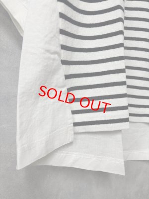 画像2: ヴァンブラン vent blanc　　10/-先染天竺*リネン/コットンコンビプルオーバー　　OFW/BK　　サイズ；F　 (2)