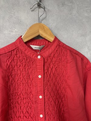 画像3: douxbleu　ハンドスモッキング刺繍シャツ　40；レッド　サイズ；FREE (3)