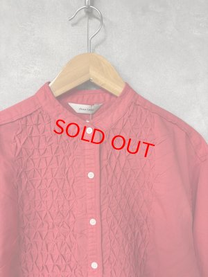 画像3: douxbleu　ハンドスモッキング刺繍シャツ　40；レッド　サイズ；FREE (3)