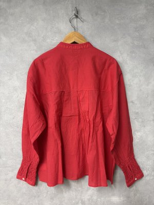 画像4: douxbleu　ハンドスモッキング刺繍シャツ　40；レッド　サイズ；FREE (4)