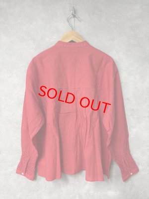 画像4: douxbleu　ハンドスモッキング刺繍シャツ　40；レッド　サイズ；FREE (4)