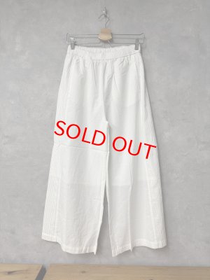 画像1: ヴァンブラン vent blanc　　コットンローンピンタックピンタック切り替えパンツ　OFFWHITE　サイズ；F　 (1)