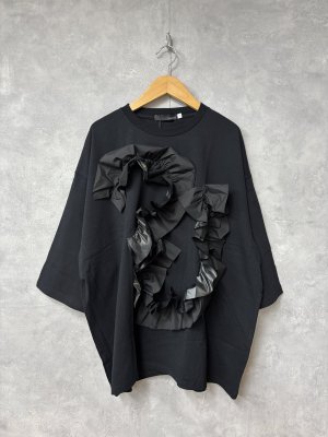 画像1: nunuforme 　 ビックフリルT      カラー；BLACK (1)