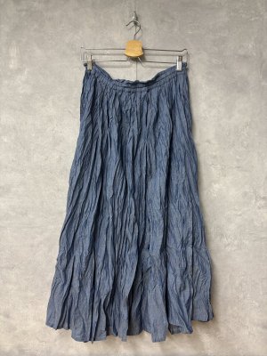 画像1: grin　Iデニムボイルスカート　　050；ブルー　　サイズ；2 (1)