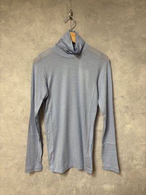 画像1: grin　シアーコットンシルクハイカラープルオーバー　　410；ブルー　サイズ；2 (1)