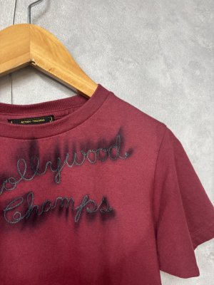 画像2: 2026春夏　GTH　　テンジク ニジミ シシュウ TEE　　13；ワイン (2)