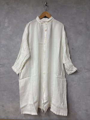 画像1: YARRA 　エアリーリネンギャザーワンピース　01;ホワイト　FREE (1)