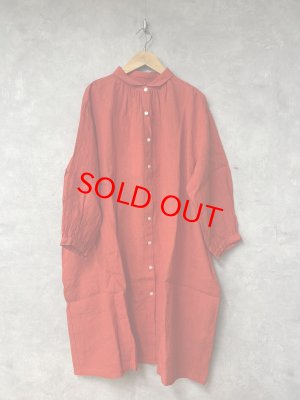 画像1: YARRA 　エアリーリネンギャザーワンピース　40；レッド　FREE (1)