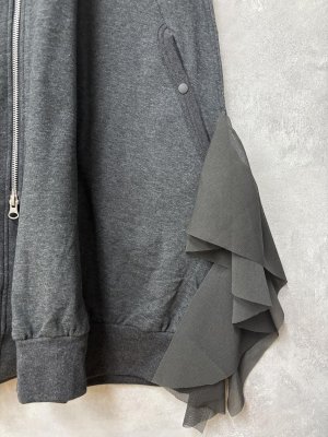 画像2: gomme(H)　ジップカーディガン　　4；チャコール　サイズ；M (2)