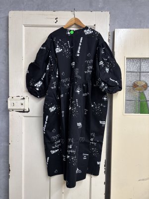 画像3: 2026春夏 フランキーグロウ　HAND-DRAWN Pt.BEAR FEELS SOLID DRESS　カラー；BLACK　(おとなサイズ) (3)