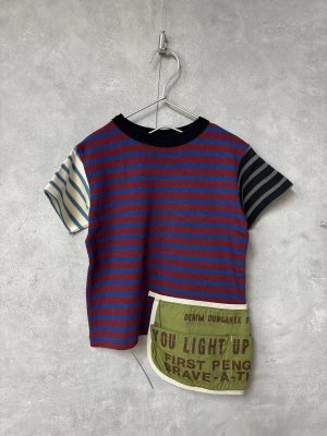 画像1: 2026春夏 　DENIMDUNGAREE　　ボーダーテンジク エプロンツキ TEE　　91；クレイジー (1)