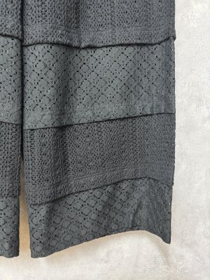 画像2: gomme 　ボーダーレースパンツ　　2；黒　　サイズ；M (2)