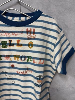 画像2: 2026春夏 　DENIMDUNGAREE　　テンジク WORLD リンガー TEE　　4；紺 (2)