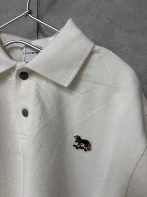 画像2: 入荷予定・2026春夏　　groovycolors　  カノコ BUDDY ポロシャツ　　1；白 (2)