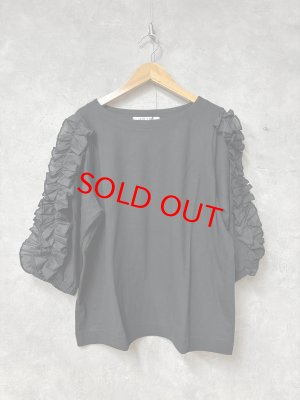 画像1: LILOU+LILY 　30/Cotton　FRILL SLEEVE　　C.BLACK   size:38 (1)