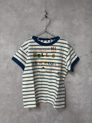 画像1: 2026春夏 　DENIMDUNGAREE　　テンジク WORLD リンガー TEE　　4；紺 (1)