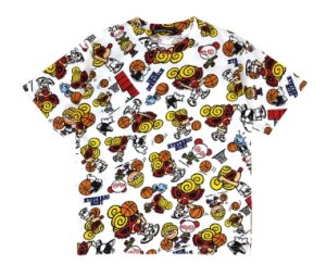 画像1: Hystericmini　　HYSTERIC MINI HOOPS総柄 半袖Tシャツ　　04；ホワイト (1)