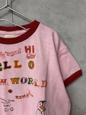 画像2: 2026春夏 　DENIMDUNGAREE　　テンジク WORLD リンガー TEE　　5；赤 (2)