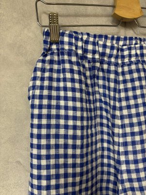 画像2: NATURAL LAUNDRY 　　60リネンギージPT　443 ：ブルーギンガム　　サイズ2 (2)