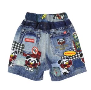 画像2: Hystericmini　　PANDA MINI 裏毛 Like a denim Viscotex ハーフパンツ　　４5；インディゴ (2)