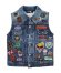 画像1: Hystericmini　　SELFISH BABY マルチPATCH Like a denim Viscotex 裏毛ベスト　45；インディゴ (1)