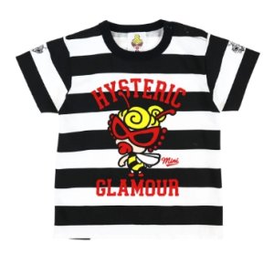 画像1: MY FIRST HYSTERIC　　LITTLE BEE ボーダー 半袖Tシャツ　　04；ホワイト系 (1)