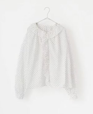 画像2: VC 　 ドットフリルブラウス      WHITE DOT        サイズ：F (2)
