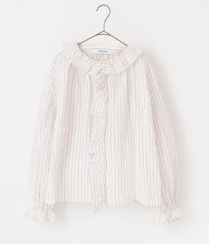 画像1: VC 　ストライプフリルブラウス    STRIPE        サイズ：F (1)