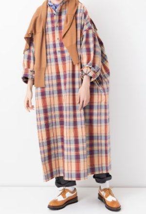 画像1: VC 　  ワンピース     BLUE CHECK       サイズ：F (1)