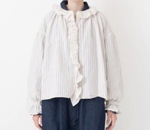 画像2: VC 　ストライプフリルブラウス    STRIPE        サイズ：F (2)