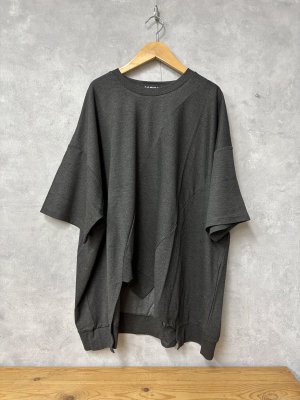 画像1: gomme(H)　ポンチ切替Ｔ　2；チャコール　サイズ；M (1)