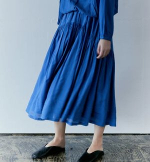 画像3: douxbleu　スシボイル タックギャザースカート　50；ブルー　　サイズ；FREE (3)