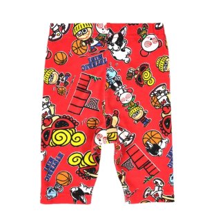 画像2: MY FIRST HYSTERIC　　HYSTERIC MINI HOOPS総柄 5分丈レギンス　　24；レッド系 (2)