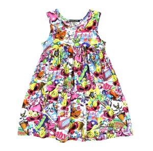 画像1: Hystericmini　　HYSTERIC MINI IN WONDERLAND総柄 Viscotex ワンピース　　44；ブルー系 (1)