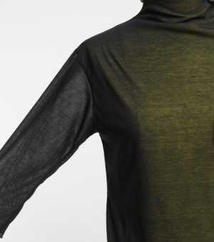 画像2: gomme 　強撚ボトルネックＴ	2；黒×イエロー 　サイズ；M (2)