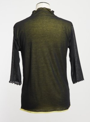 画像3: gomme 　強撚ボトルネックＴ	2；黒×イエロー 　サイズ；M (3)