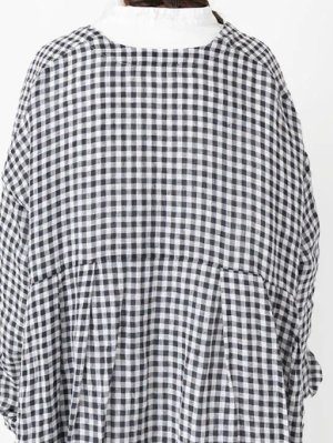 画像2: VC 　 ギンガムチェックワンピース　BLACK CHECK　   サイズ：F (2)