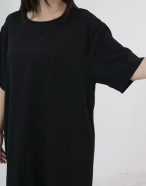画像2: YARRA NEU　　リネン混リラックスワンピース　99；ブラック　　サイズ；FREE (2)