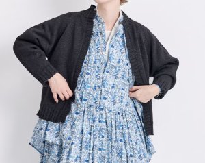 画像1: VC 　ラグランスリーブカーディガン    SUMI BLACK 　サイズ：F (1)