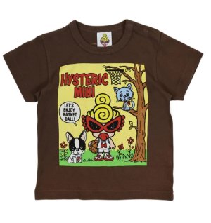 画像1: MY FIRST HYSTERIC　HYSTERIC MINI HOOPS BOX GRAPHIC 半袖Tシャツ　70；ブラウン (1)