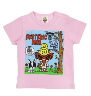 画像1: MY FIRST HYSTERIC　HYSTERIC MINI HOOPS BOX GRAPHIC 半袖Tシャツ　27；ペールピンク (1)