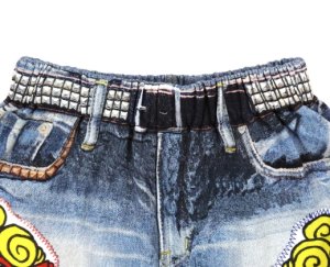 画像3: Hystericmini　　HYSTERIC MINI HOOPS Like a denim Viscotex ハーフパンツ　　45；インディゴ (3)