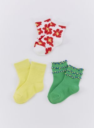 画像2: OCEAN&GROUND 　フラワー&メロウアンクルソックス3PSET　　 (2)