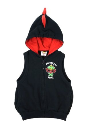 画像1: MY FIRST HYSTERIC　MINILA 背ビレ付き 裏毛ベスト　10；ブラック (1)