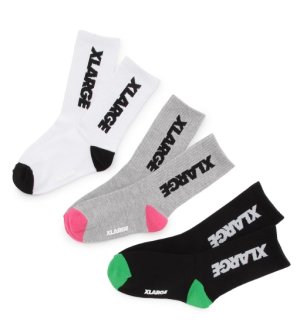 画像1: XLARGE KIDS　  ロゴリブ クルーソックス     (1)