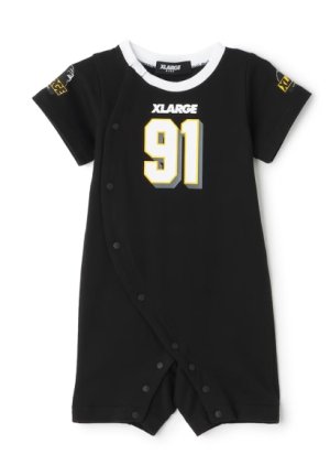 画像1: XLARGE KIDS　 OGナンバリングショートオール　80；黒　　サイズ；70 (1)