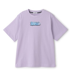 画像1: X-girl kids 　ガールイラストバックプリント ビッグTワンピ　　61；ラベンダー (1)